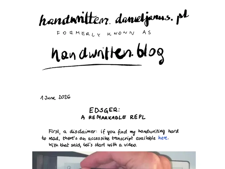 Handwritten Danieljanus Pl 网站截图