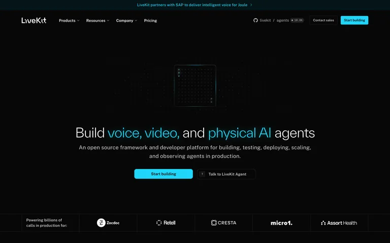 LiveKit 网站截图