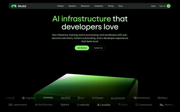Modal 网站截图