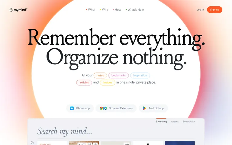 Mymind 网站截图