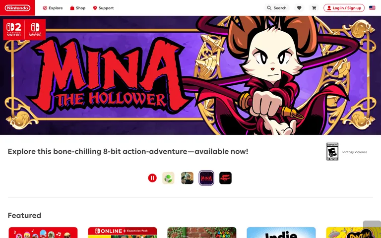 Nintendo 网站截图