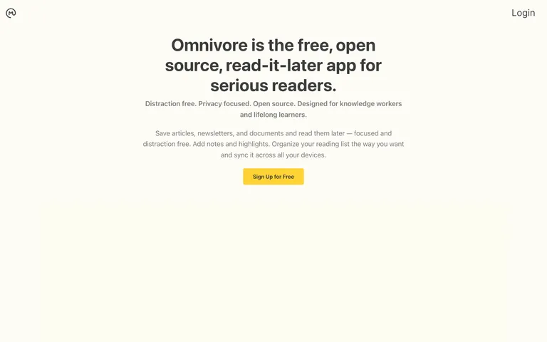 Omnivore 网站截图