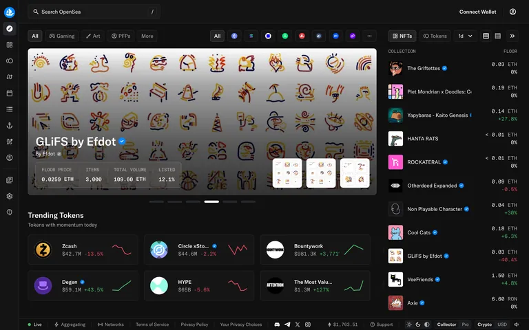 OpenSea 网站截图