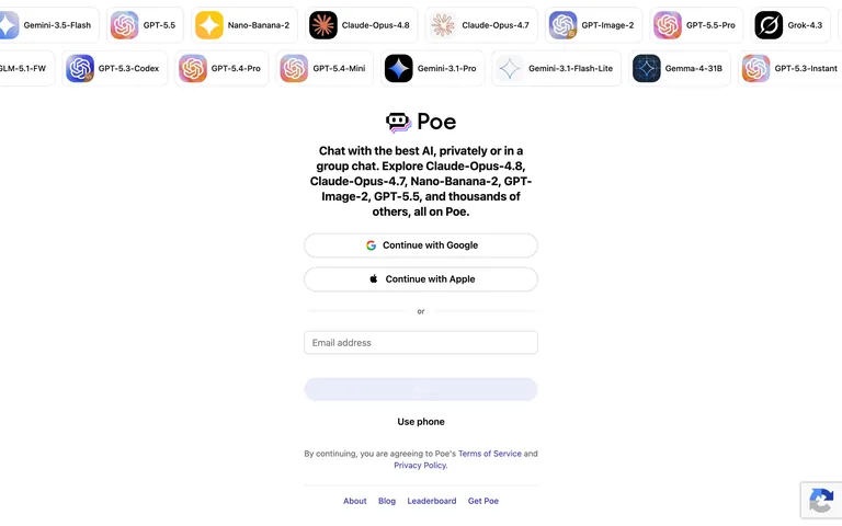 Poe 网站截图