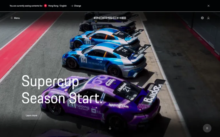 Porsche 网站截图