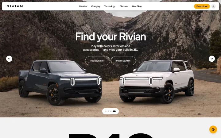 Rivian 网站截图