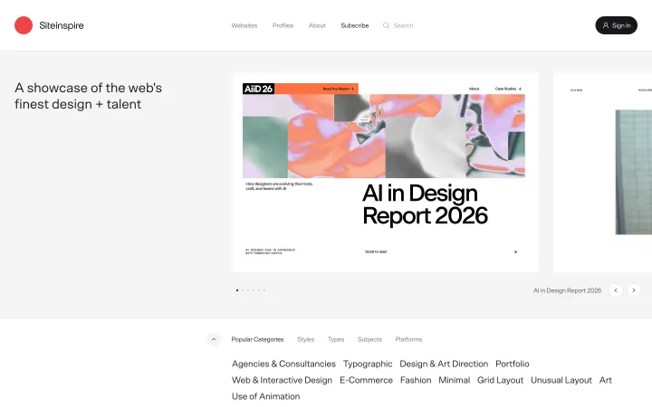 SiteInspire 网站截图
