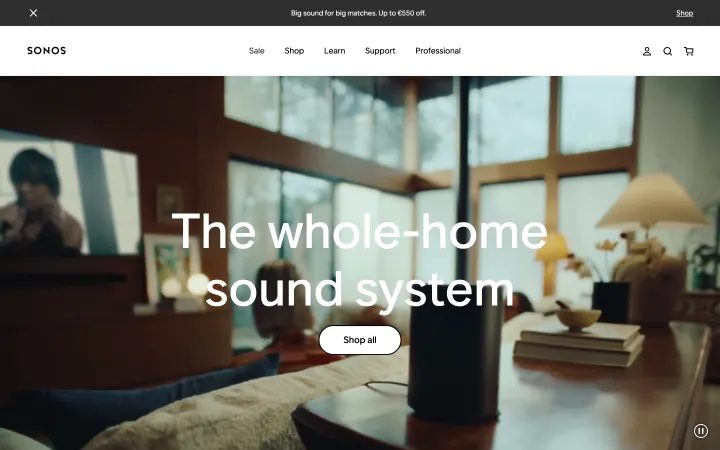 Sonos 网站截图