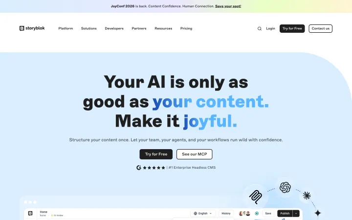 Storyblok 网站截图