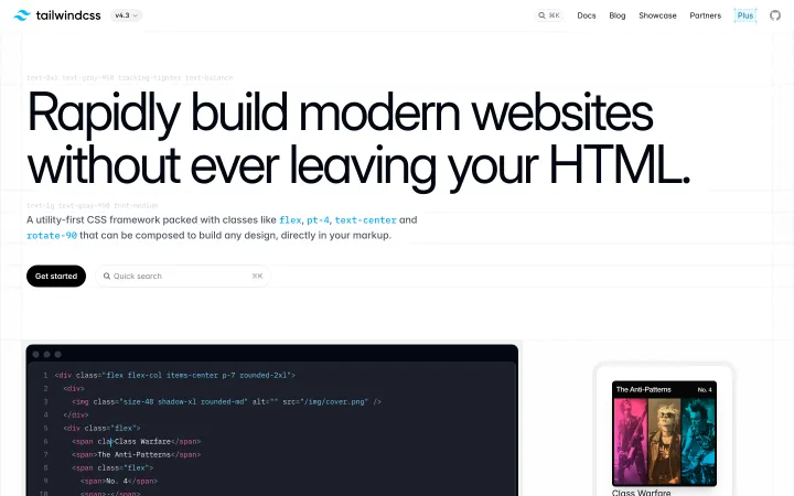 Tailwind CSS 网站截图