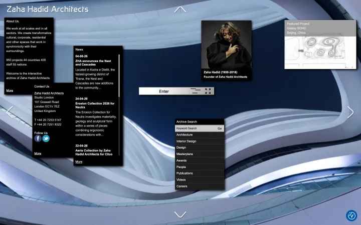 Zaha Hadid Architects 网站截图