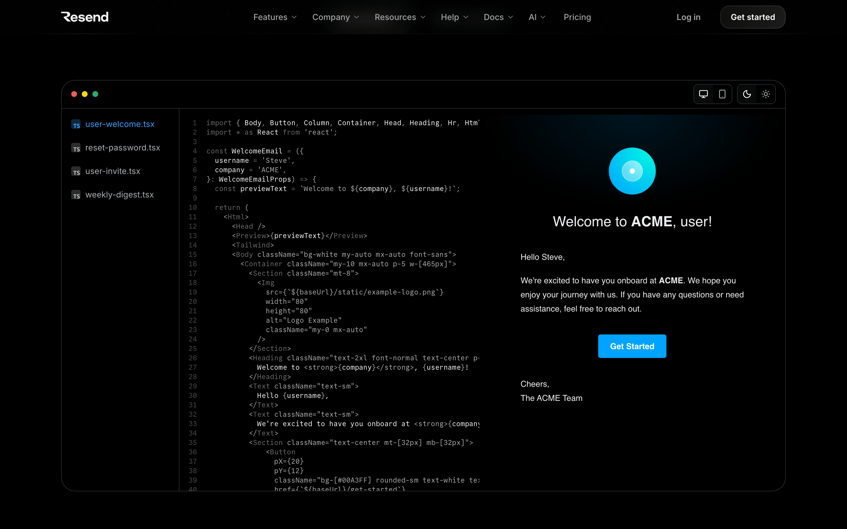 Resend · 设计 DNA · OpenDesign