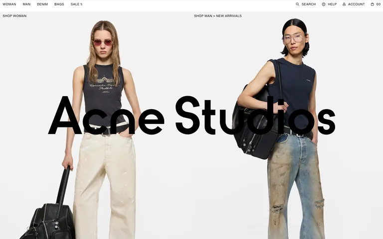 Acne Studios 網站截圖