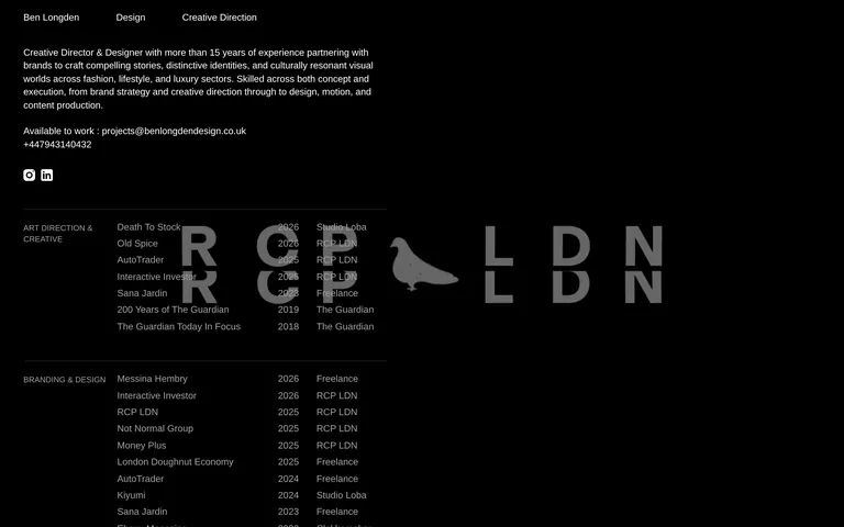 Benlongdendesign 网站截图