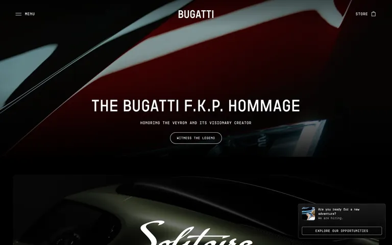 Bugatti 网站截图