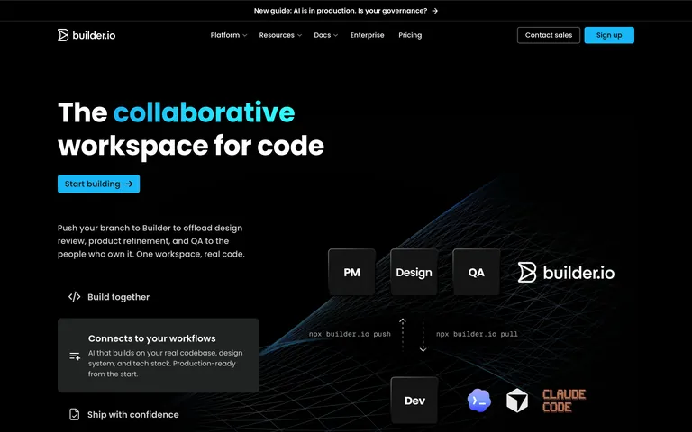 Builder.io screenshot