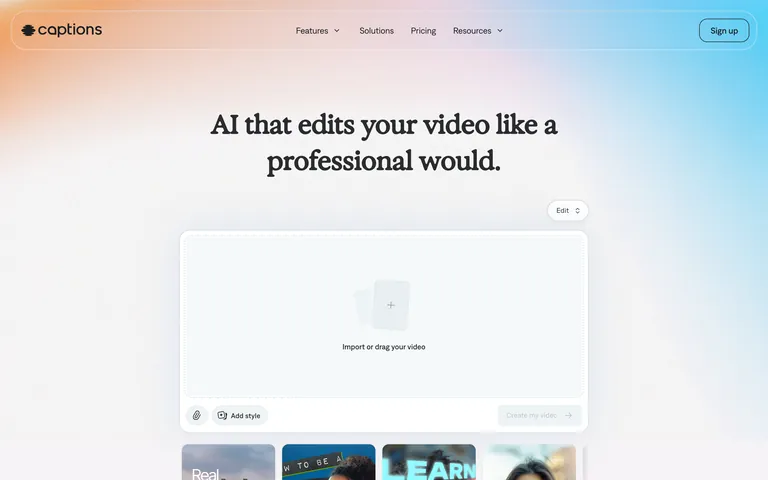 Captions screenshot