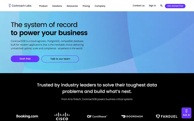 Cockroach Labs screenshot