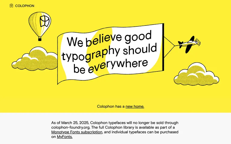 Colophon 스크린샷