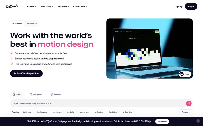 Dribbble 스크린샷
