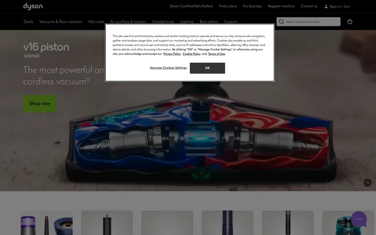 Dyson 网站截图