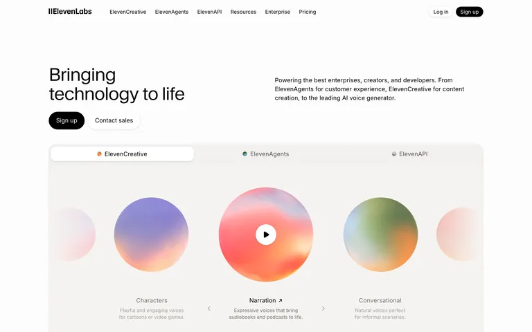 Elevenlabs screenshot