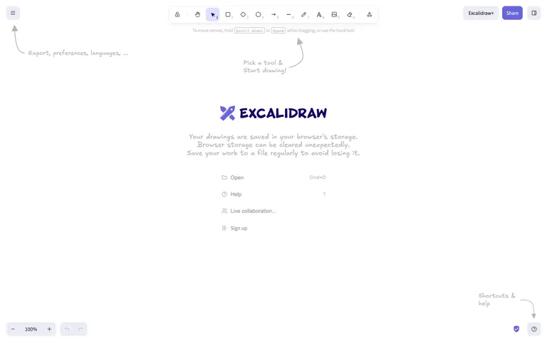 Excalidraw 스크린샷