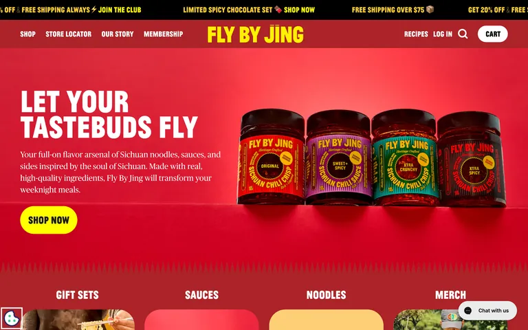 Fly By Jing 網站截圖