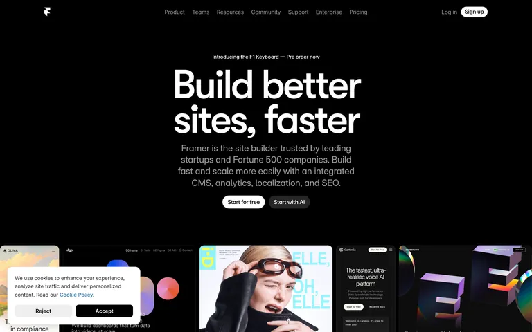 Framer 网站截图