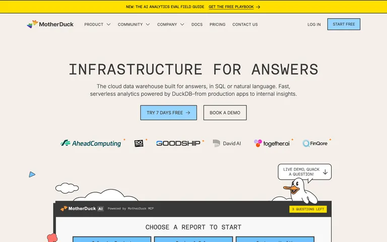 MotherDuck screenshot
