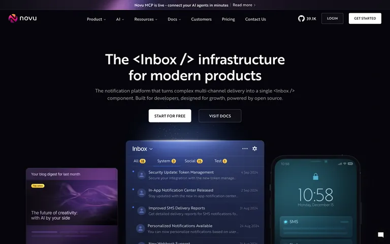 Novu screenshot