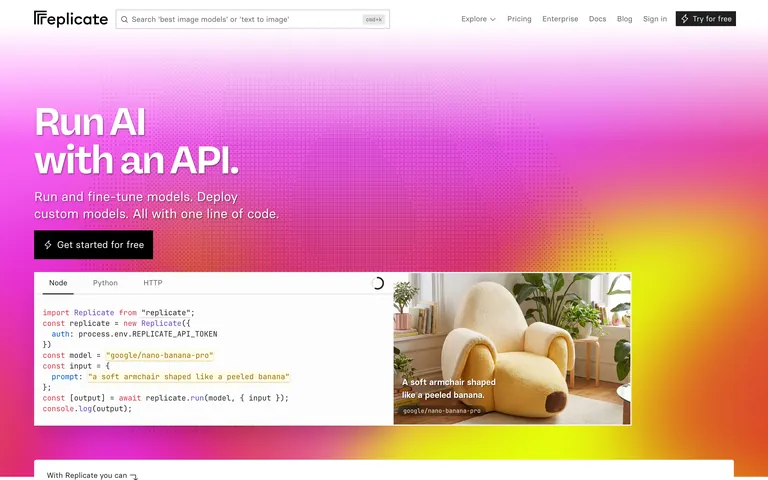 Replicate screenshot