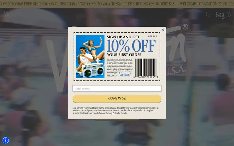 Vacation Inc 網站截圖