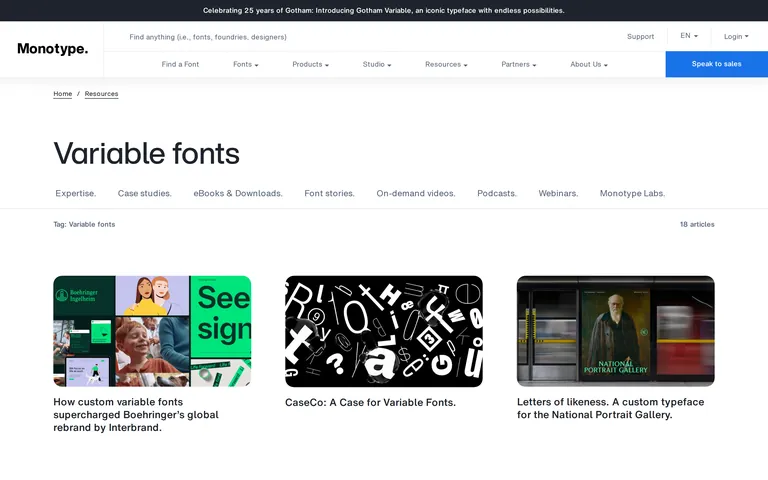 Variable Fonts screenshot
