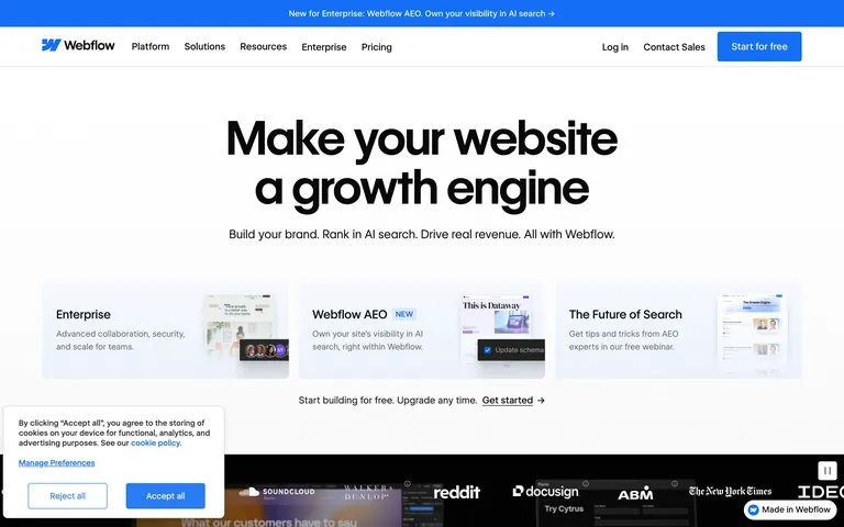 Webflow screenshot
